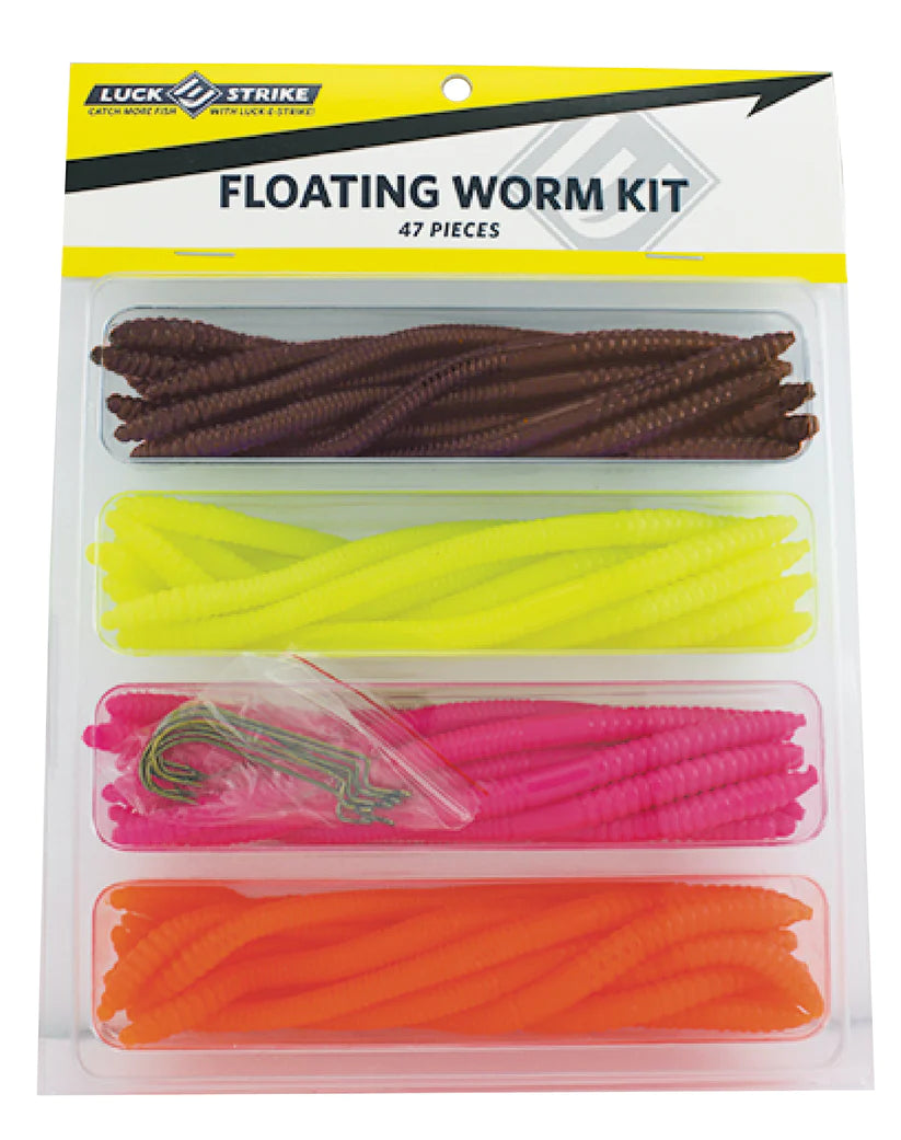 Luck E Strike - Floating Worm Kit, 47 piece